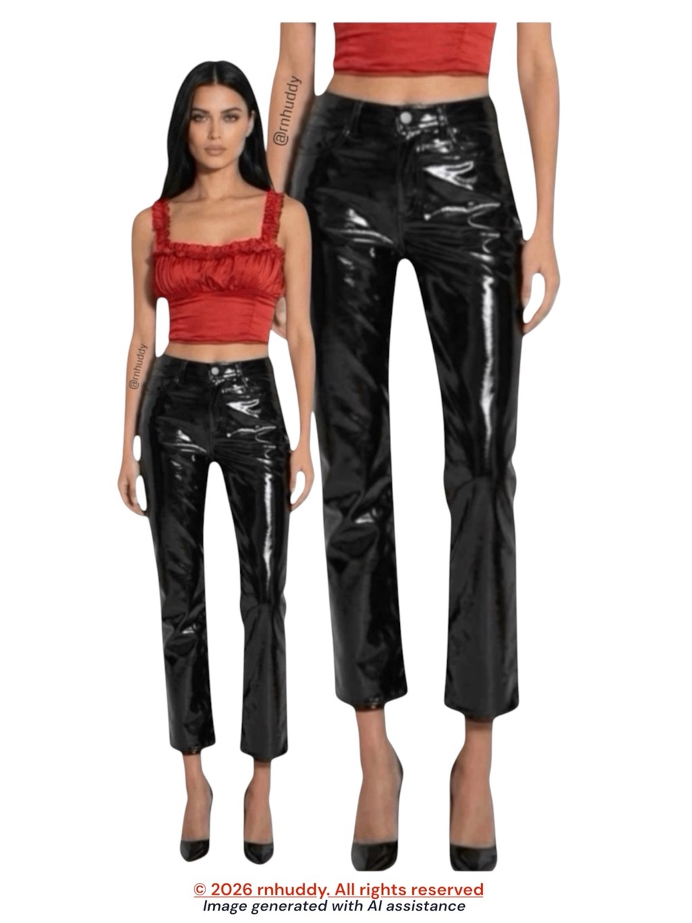 NWT Simon Miller size 26 black vegan patent leather straight Pant